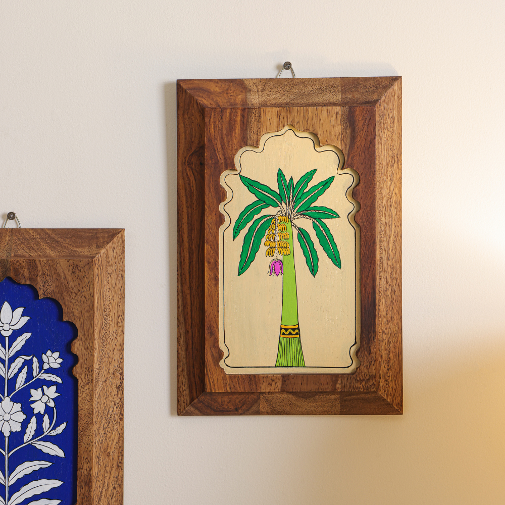 Set of two Mirai Woods Bhaskar Wall Decor Jharokha with intricate carved wooden design for traditional home decor.
