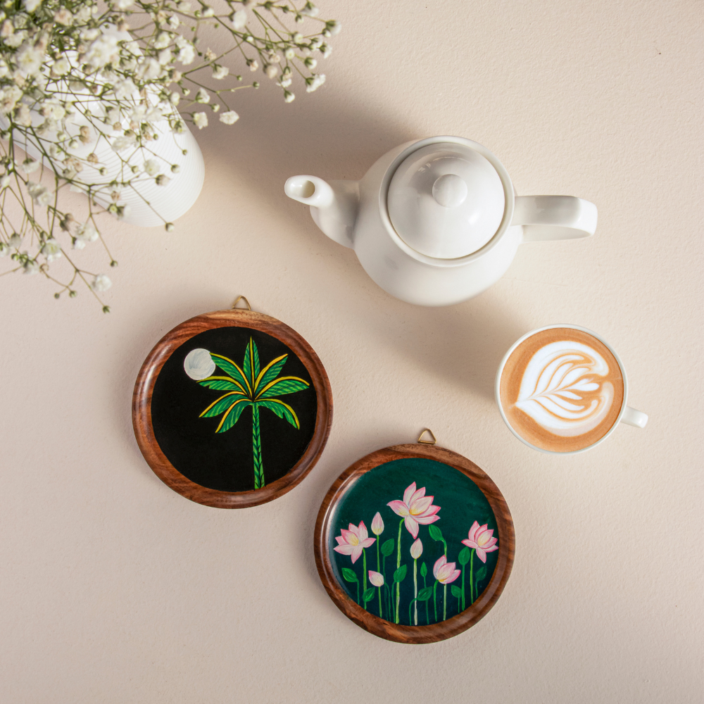 Adhrit Hand-Painted Wall Plates | Elegant Home Wall Decor