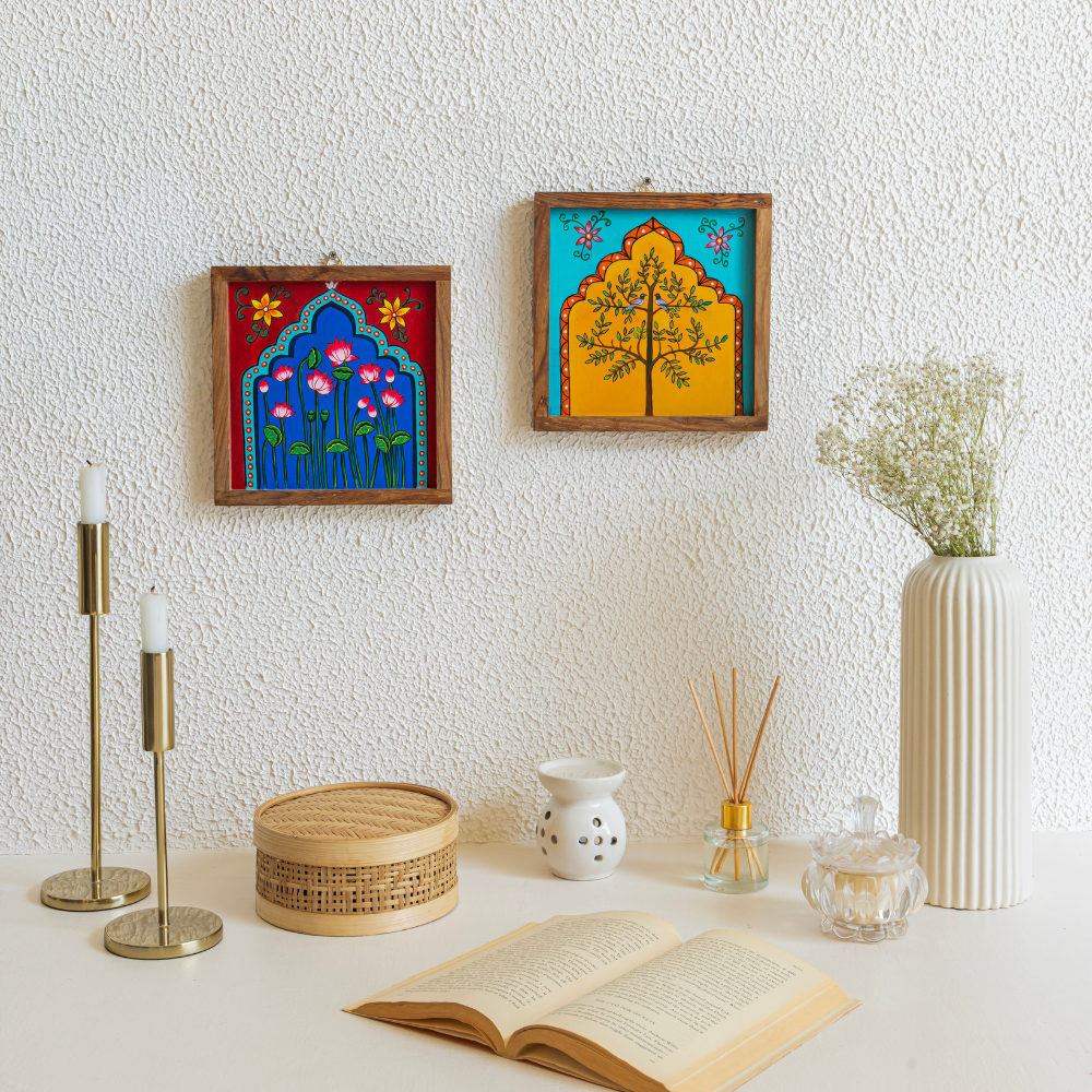 Madhuvak Wooden Wall Plates | Premium Artistic Decor