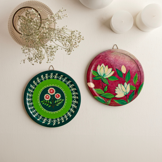 Lavnya Hand-Painted Wall Plates | Luxury Wall Decor