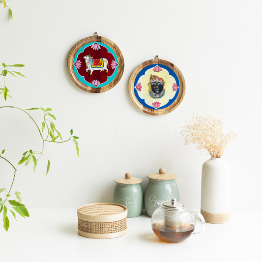 Mirai Woods ® Ananta Wall Plates Decor Hanging for Home | Living Room | Dining |