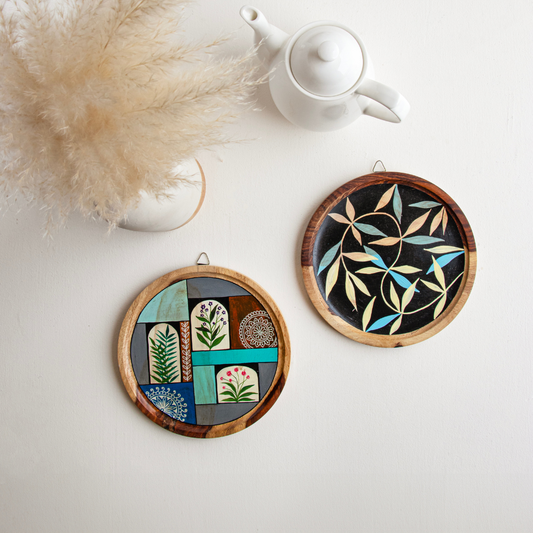 Asmi Hand-Painted Wall Plates | Minimal Wall Decor