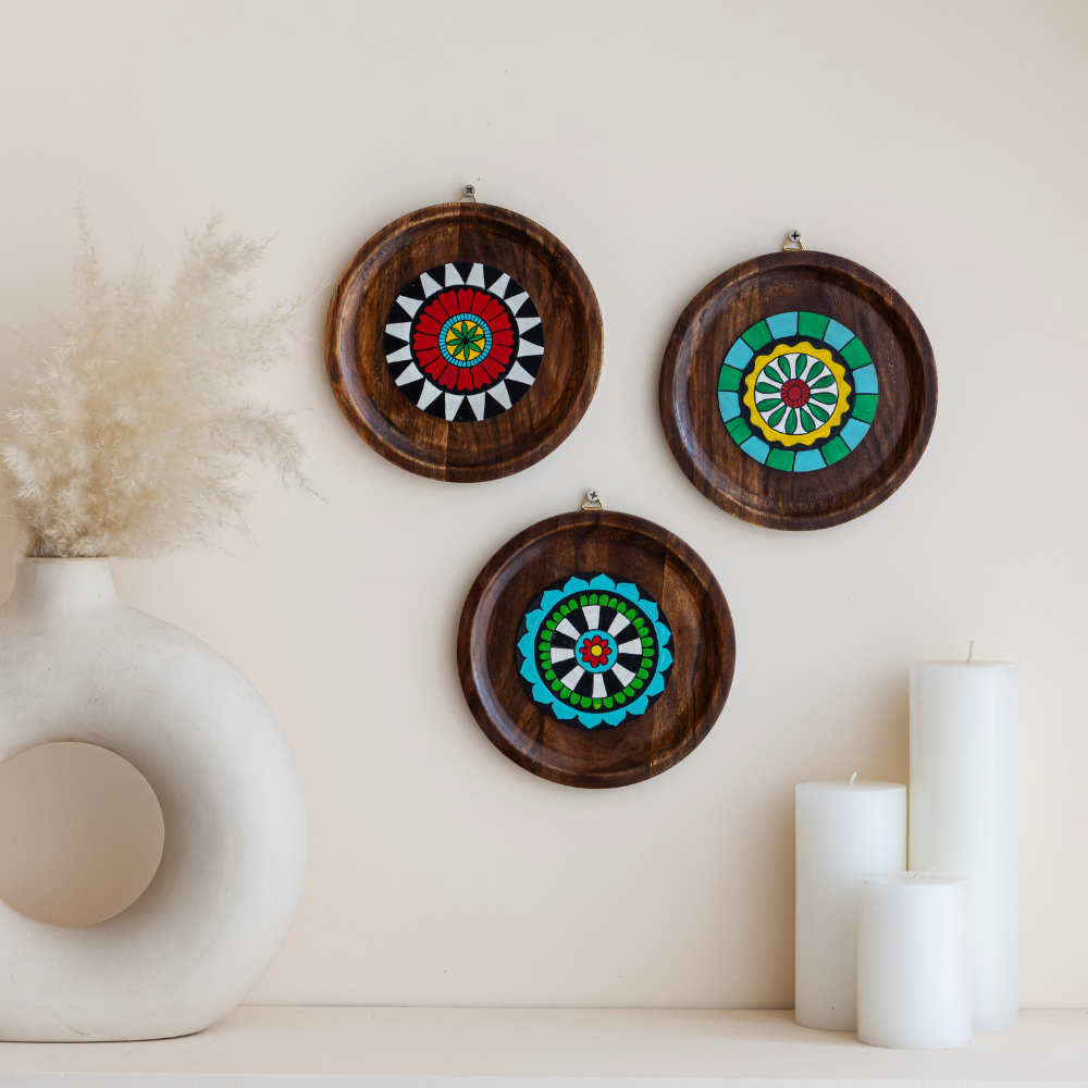 Utathya Hand-Painted Wall Plates | Elegant Wall Art