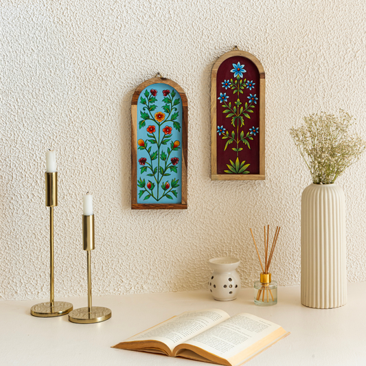 Samaha Hand-Painted Wall Plates | Elegant Wall Decor
