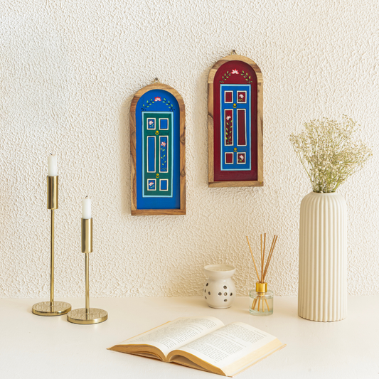 Vijay Dwar Wooden Wall Plates | Traditional Entry Decor