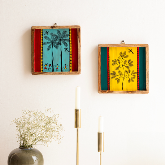 Abhiyanjana Artistic Wall Plates | Handcrafted Wooden Decor