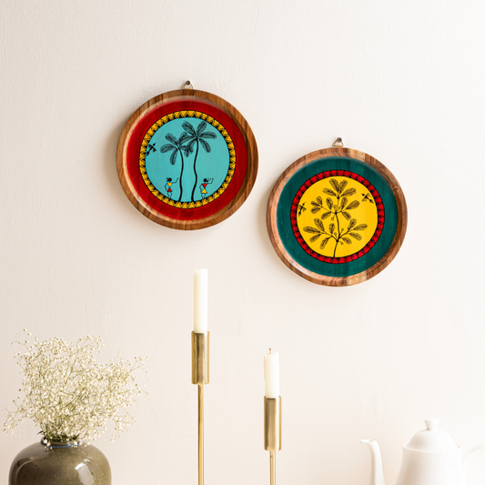 Tavasya Hand-Painted Wall Plates | Premium Wall Decor