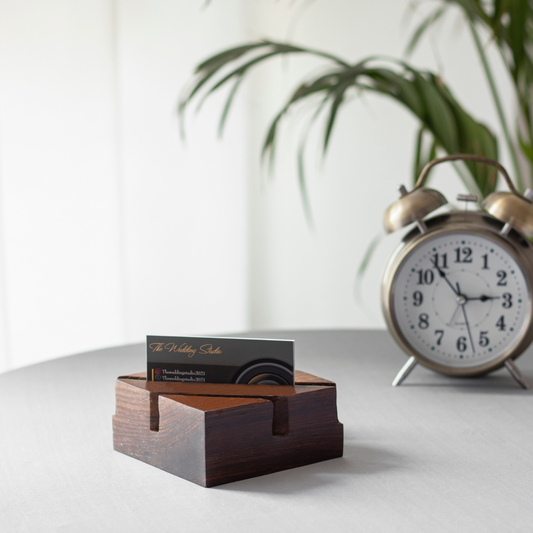 Sahaj Sheesham Wood Visiting Card Holder | Premium Desk Organizer