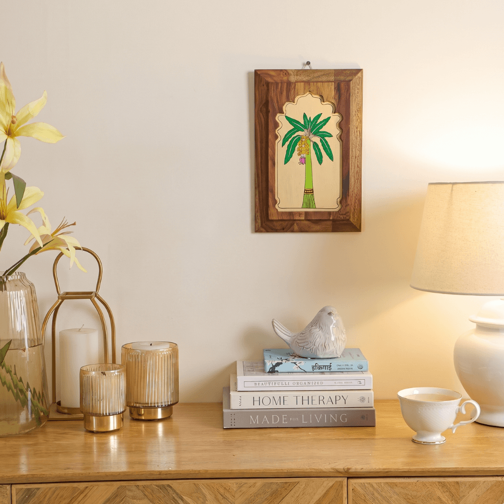 Decorative cJharokha wall decor by Mirai Woods featuring intricate wooden carvings and traditional design elements.