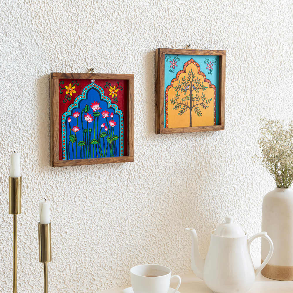 Madhuvak Wooden Wall Plates | Premium Artistic Decor