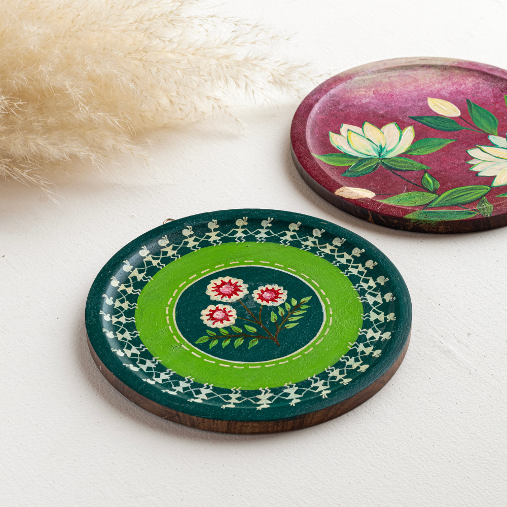 Lavnya Hand-Painted Wall Plates | Luxury Wall Decor