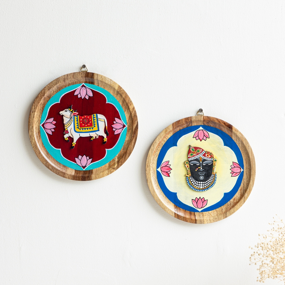 Mirai Woods ® Ananta Wall Plates Decor Hanging for Home | Living Room | Dining |