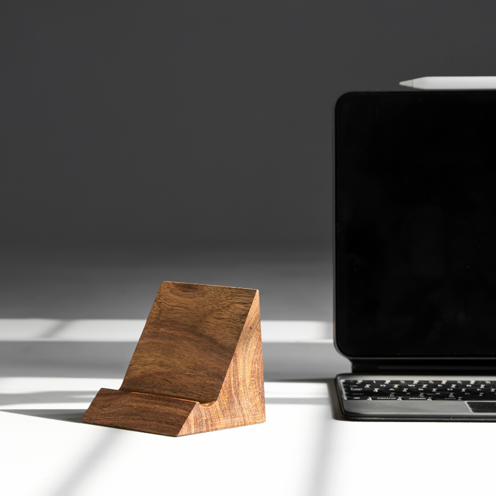 Pramiti Mango Wood Phone Stand | Desk Decor Holder