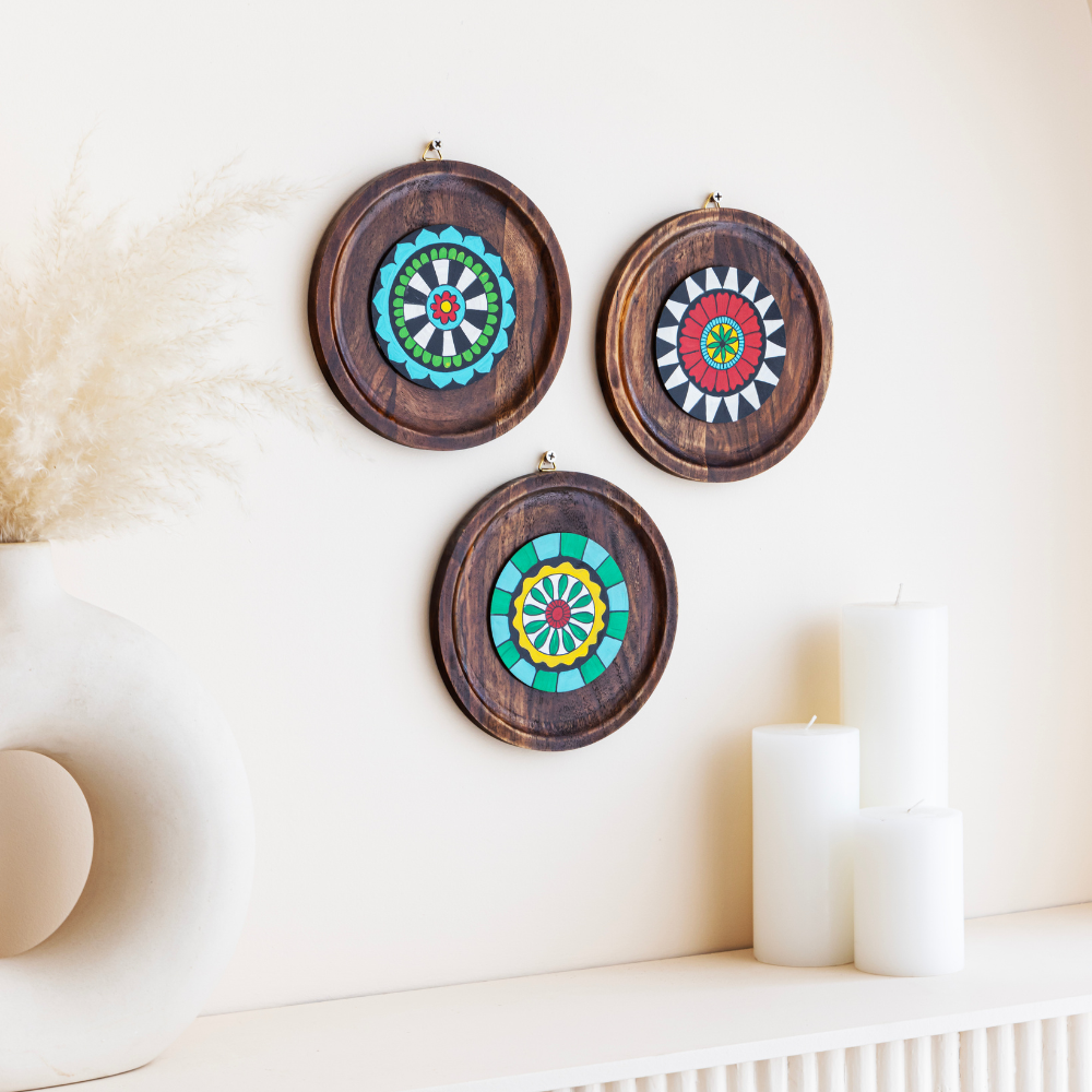 Utathya Hand-Painted Wall Plates | Elegant Wall Art