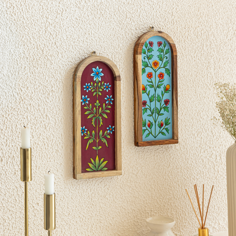 Samaha Hand-Painted Wall Plates | Elegant Wall Decor