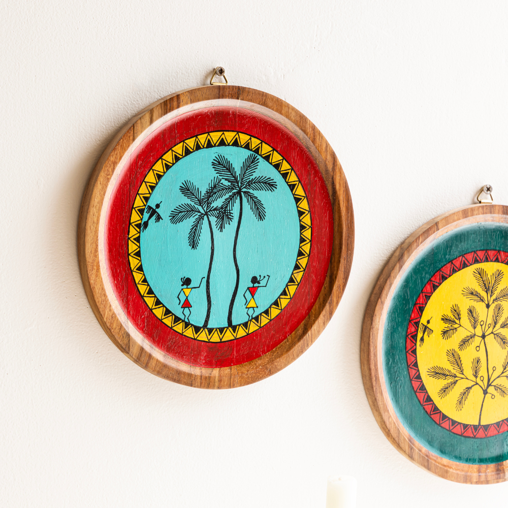 Tavasya Hand-Painted Wall Plates | Premium Wall Decor