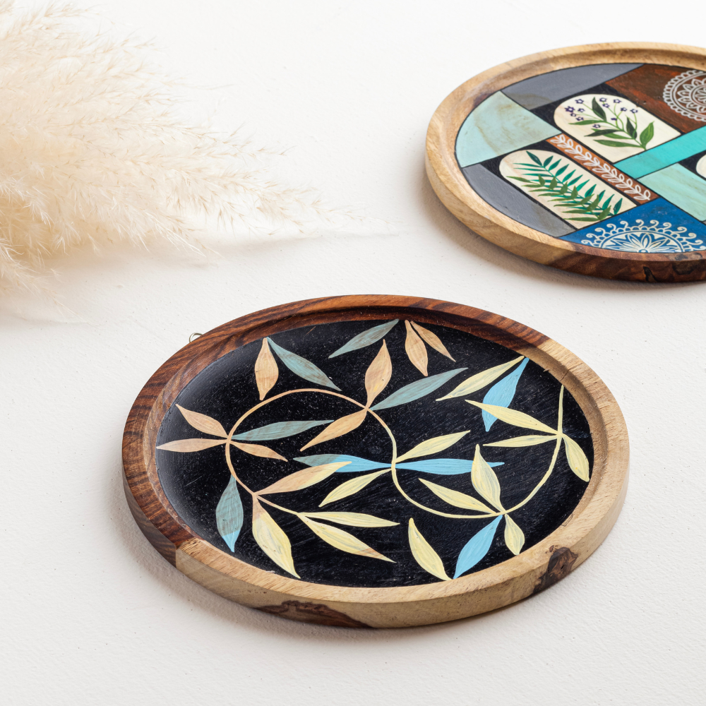 Asmi Hand-Painted Wall Plates | Minimal Wall Decor