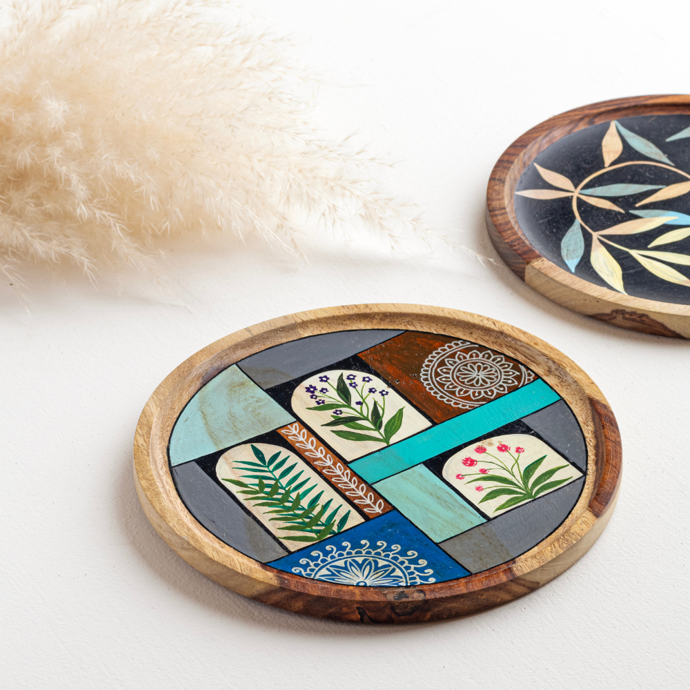 Asmi Hand-Painted Wall Plates | Minimal Wall Decor
