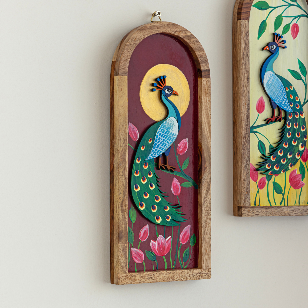 Aruni Wooden Wall Plates | Artistic Wall Hanging Set