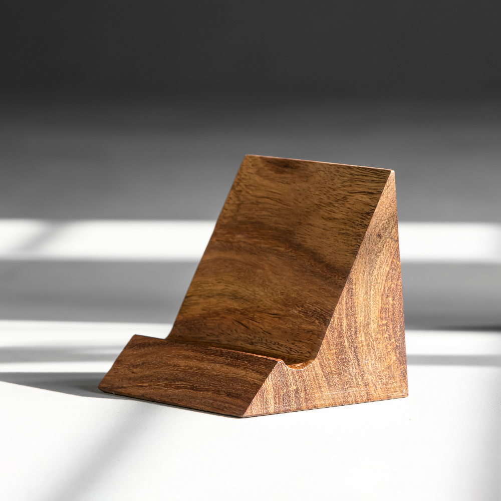 Pramiti Mango Wood Phone Stand | Desk Decor Holder