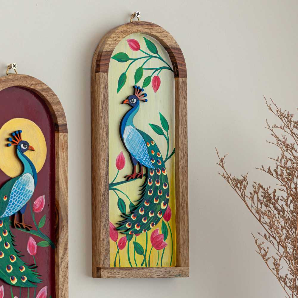 Aruni Wooden Wall Plates | Artistic Wall Hanging Set