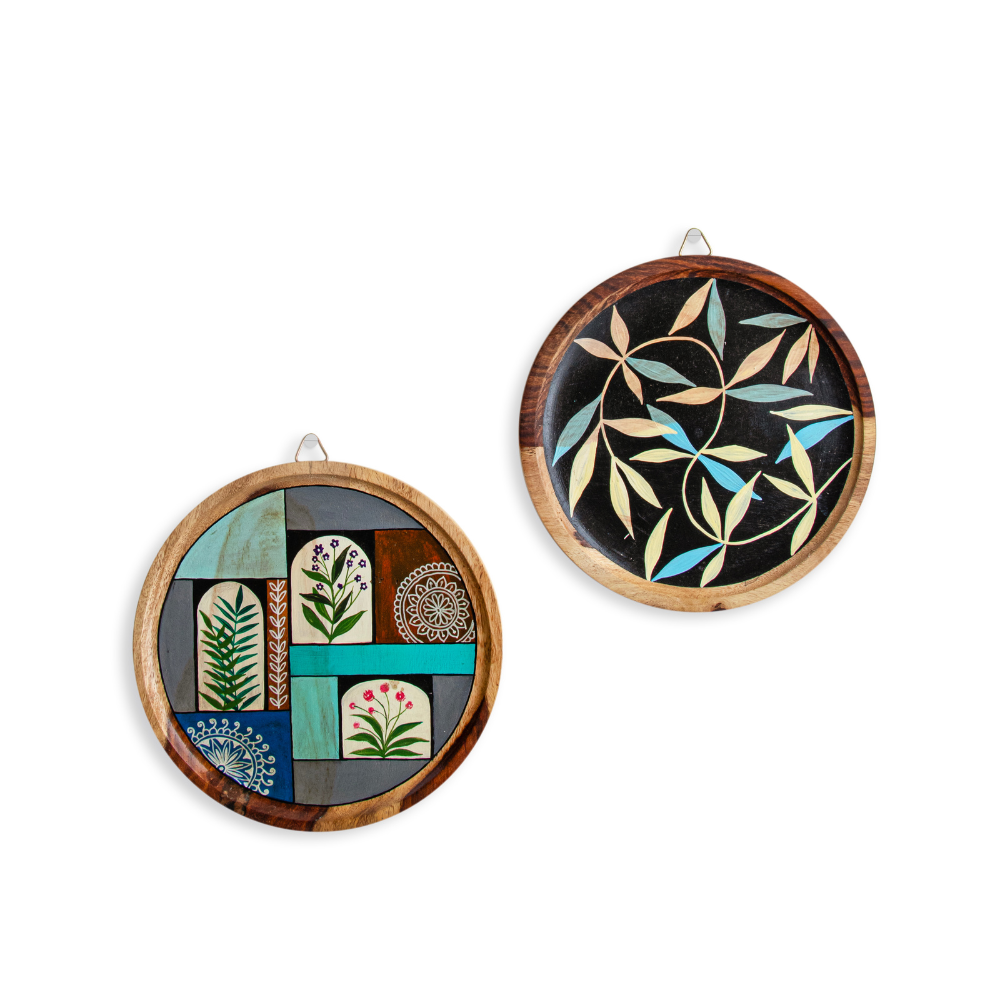 Asmi Hand-Painted Wall Plates | Minimal Wall Decor