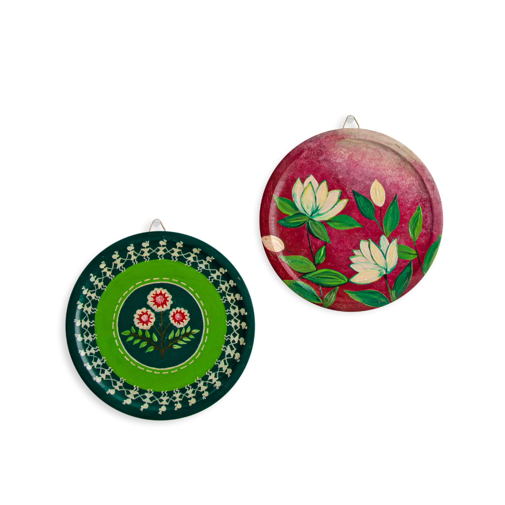 Lavnya Hand-Painted Wall Plates | Luxury Wall Decor
