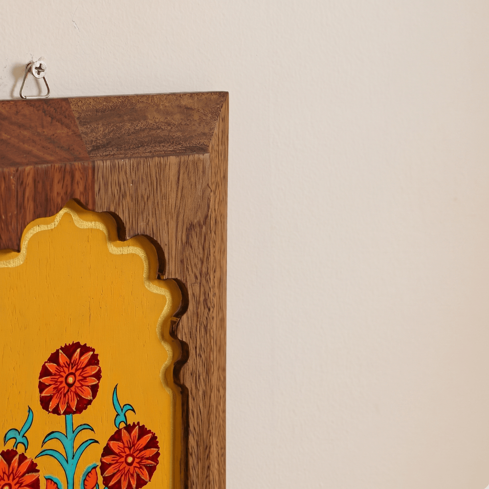 Close-up of wood grain and carving texture
