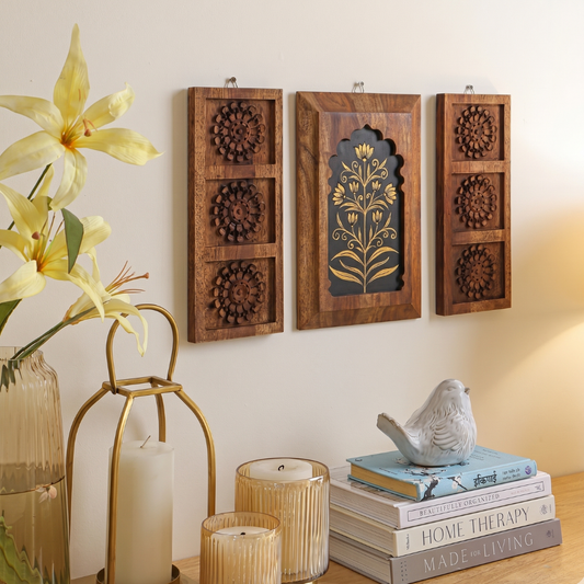Katha Jharokha Wall decor  I Set of 3 |