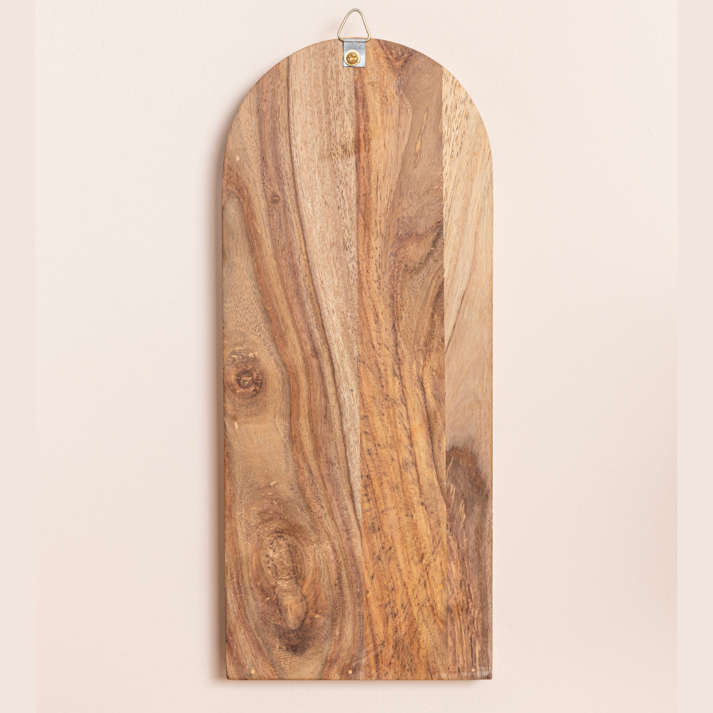 Arched Sheesham Wood Wall Art Set of 2 | Hand-Painted Floral with Cane Jali