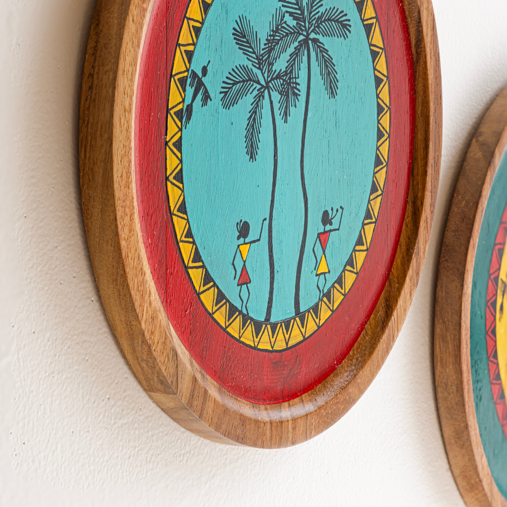 Tavasya Hand-Painted Wall Plates | Premium Wall Decor