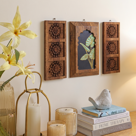Katha Jharokha Wall decor  I Set of 3 |